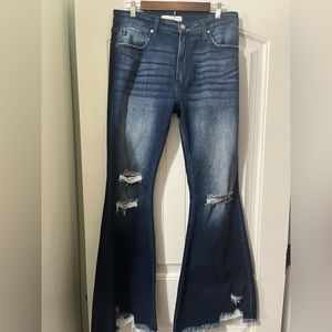 KanCan Distressed Flare Denim Jeans